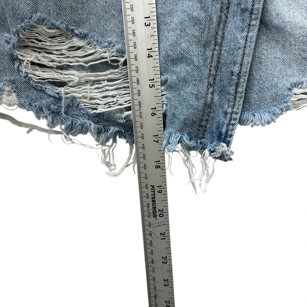 Free People Parker Denim Wrap‎ Mini Skirt Distressed Women's Size 25